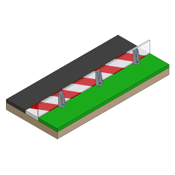 Support for 32 mm crash barrier