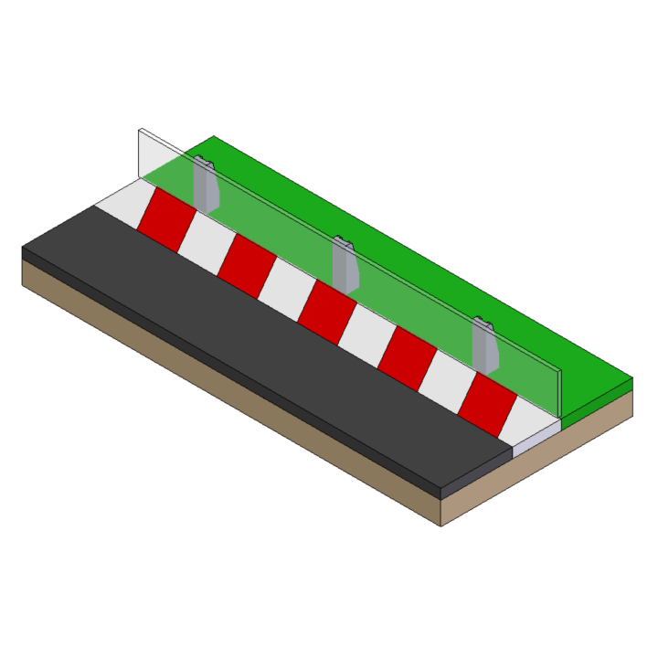 Support for 32 mm crash barrier