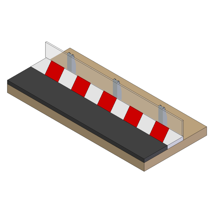 Support for 32 mm crash barrier