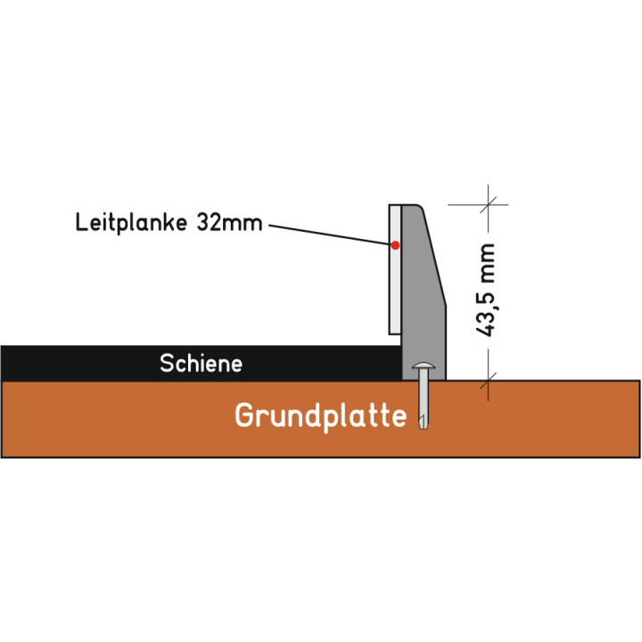 Support for 32 mm crash barrier