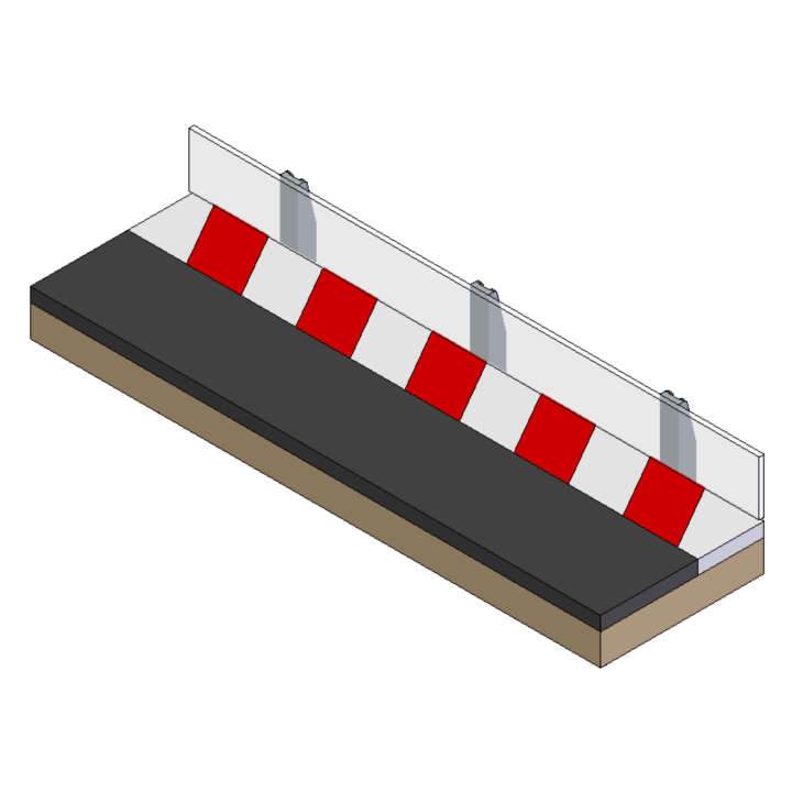 Support for 32 mm crash barrier