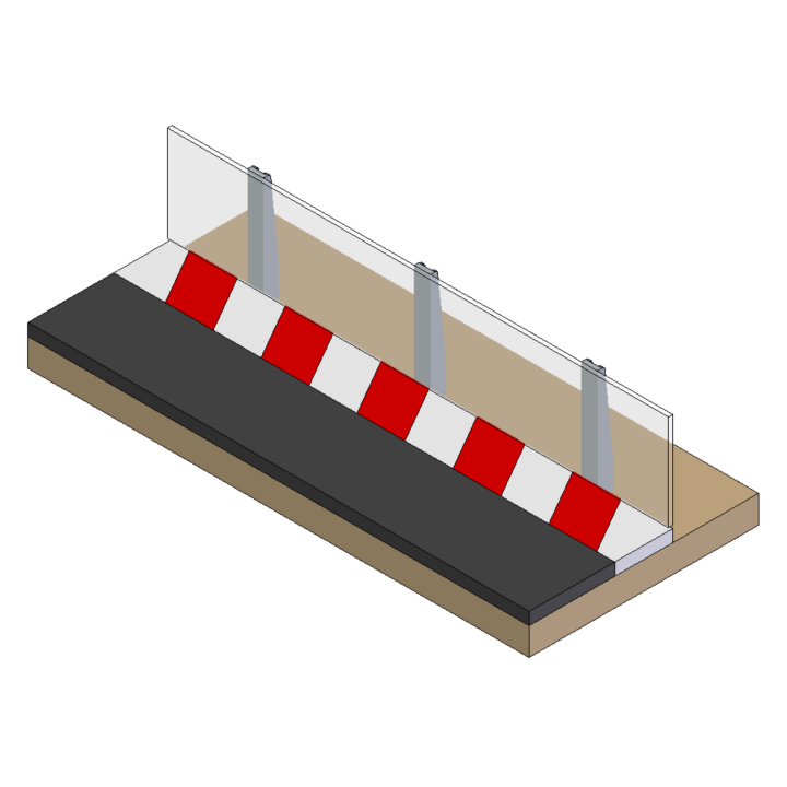 Support for 64 mm crash barrier