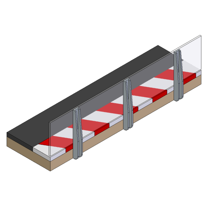 Support for 64 mm crash barrier
