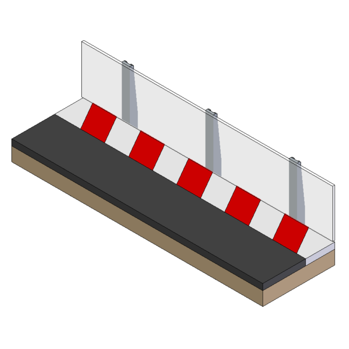 Support for 64 mm crash barrier