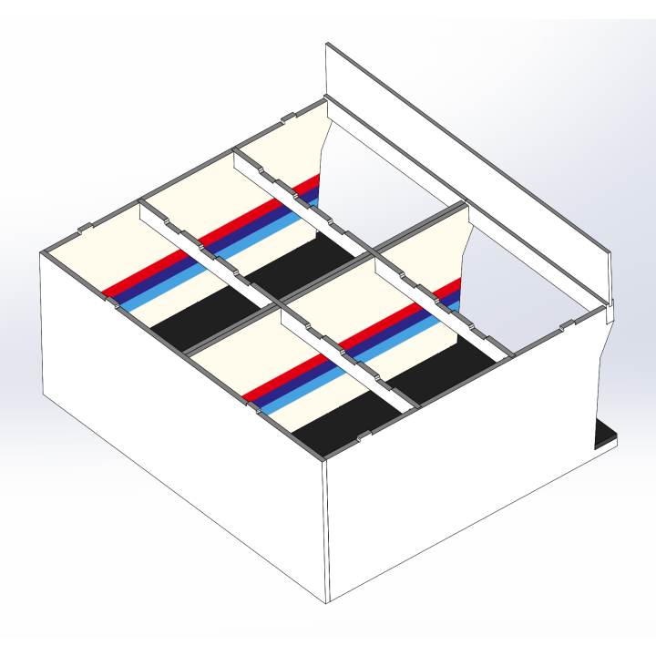 Box / 2 Slotcars / mit Streifen