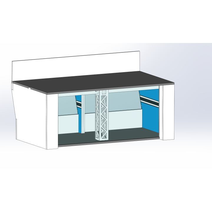 Lounge / 2 wide / 1 deep / blue