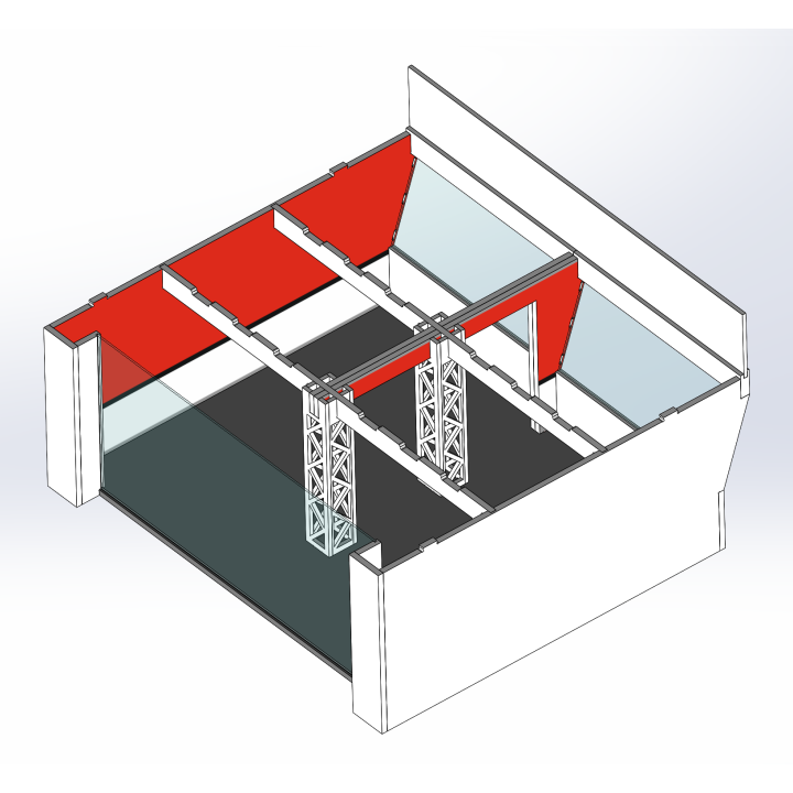 Loge / 2 breit / 2 tief / rot