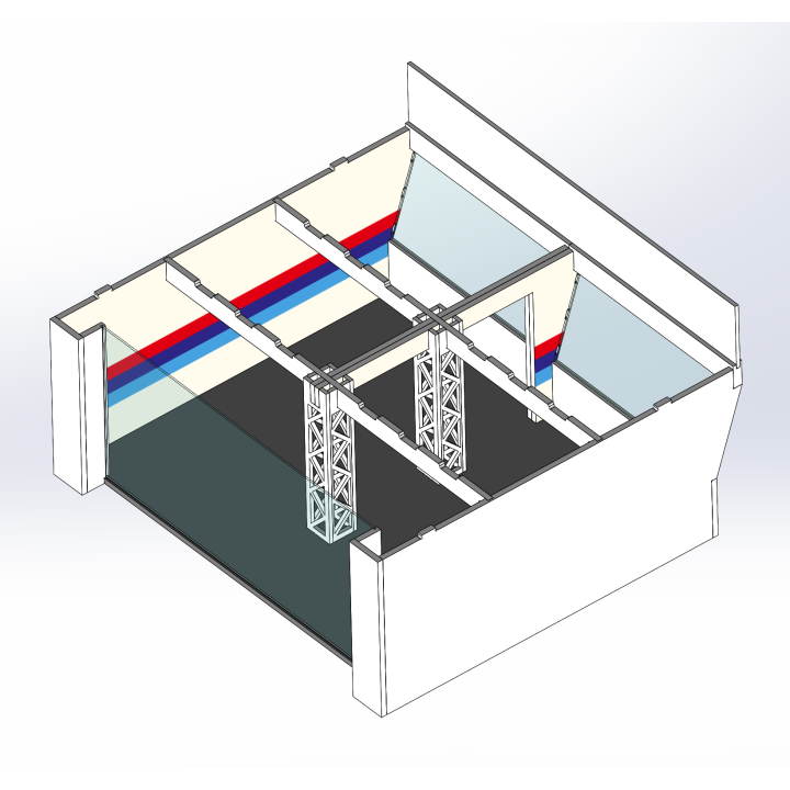 Loge / 2 breit / 2 tief / mit Streifen