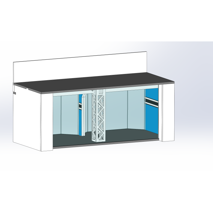 Lounge / 2 wide / 1 deep / blue