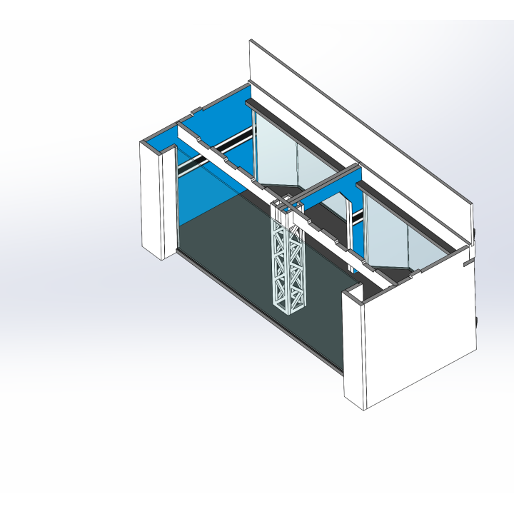 Lounge / 2 wide / 1 deep / blue