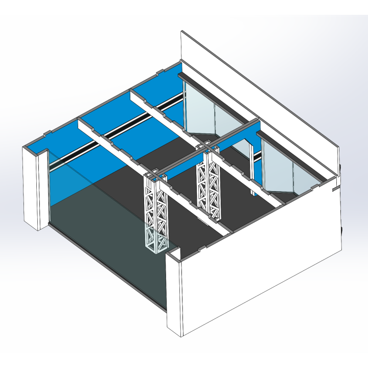Lounge / 2 wide / 2 deep / blue