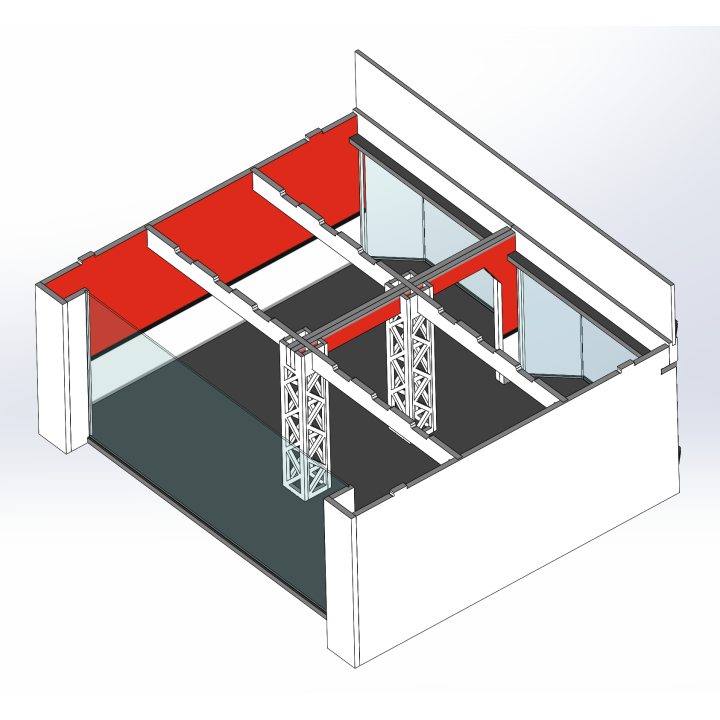Lounge / 2 wide / 2 deep / red