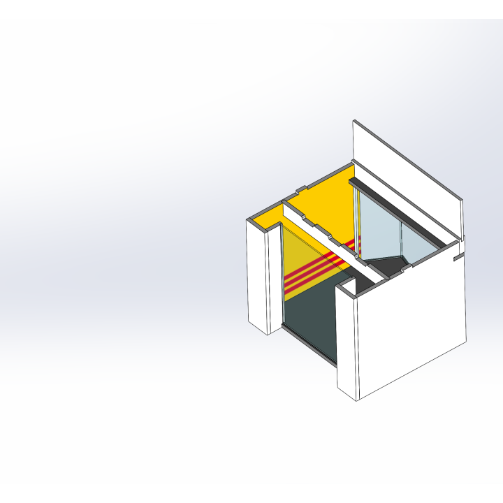 Loge / 1 breit / 1 tief / gelb
