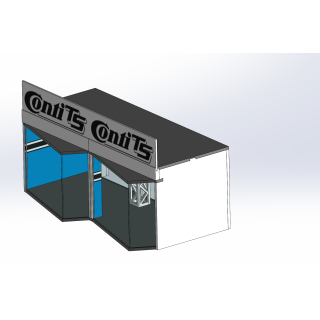 Loge / 2 breit / 1 tief / blau