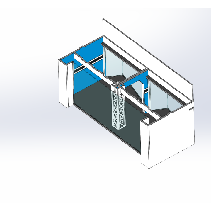 Lounge / 2 wide / 1 deep / blue