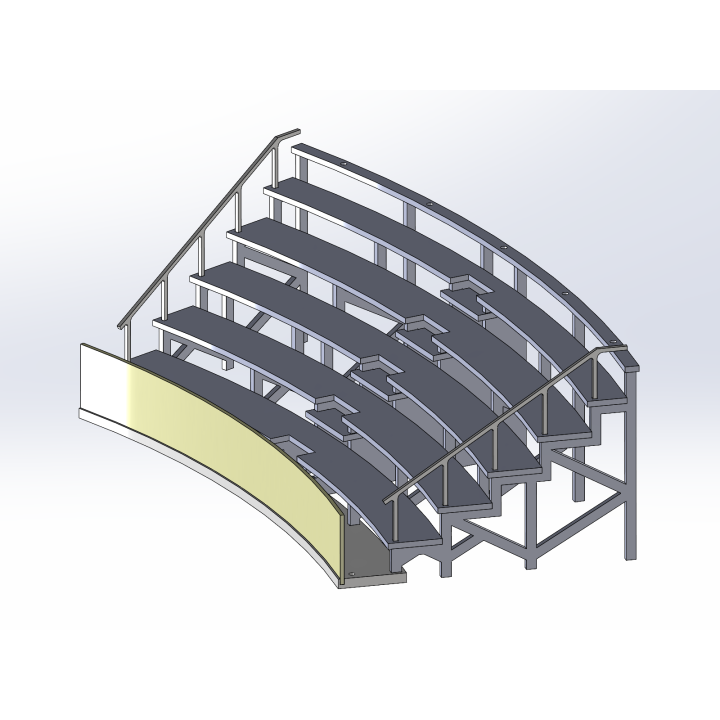Kit "Curve 1" 6 rows with shoulder